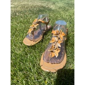 Mustard Yellow Leather Sandals